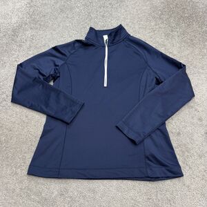 CBUK Cutter & Buck 1/4 Zip Pullover Golf Jacket Mens Large Navy Blue Performance